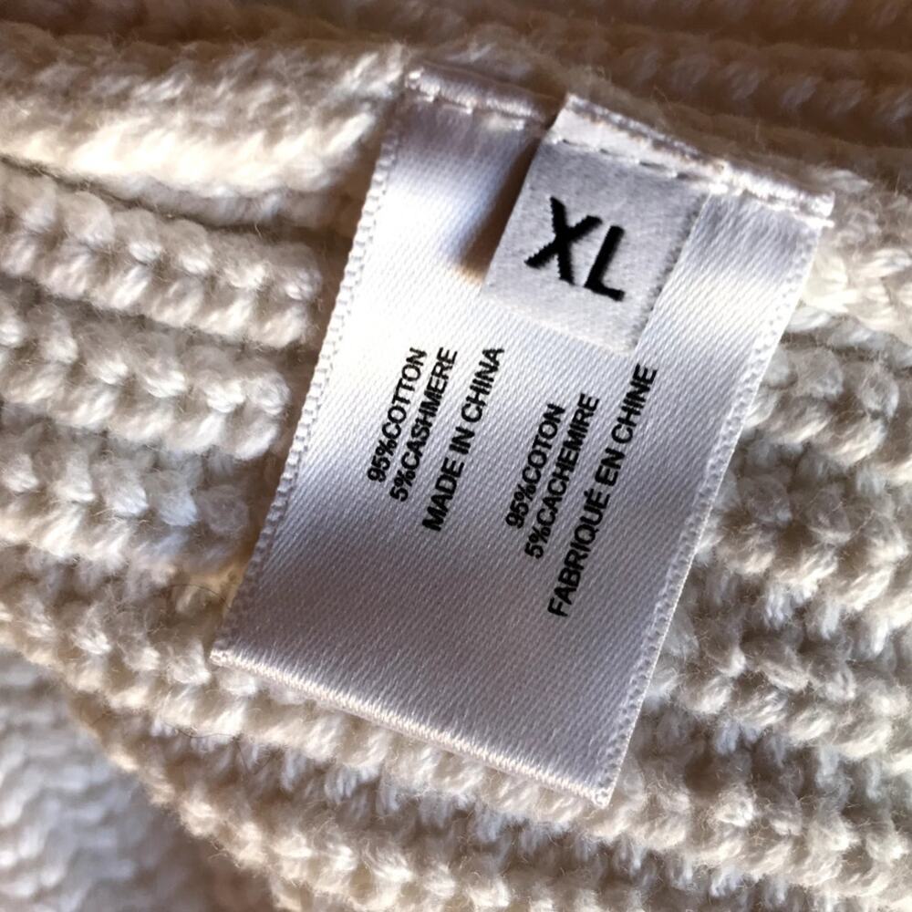 Proenza Schouler NWT White Chunky Cotton Cashmere Ballet Wrap Sweater size XL - Picture 6 of 14